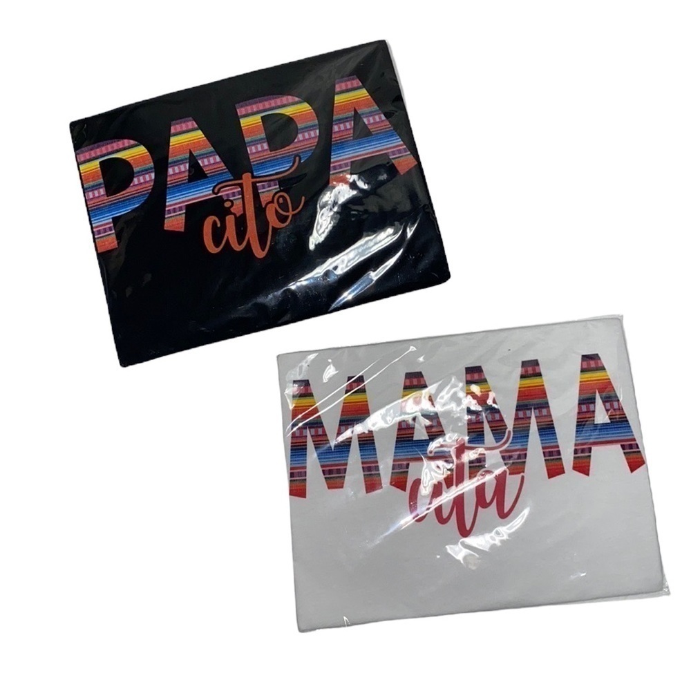 NEW women and men’s Mamacita and papacito tees